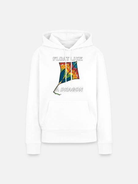 DRACHEN FLOAT LIKE A DRAGON - Frauen Premium Bio Hoodie - Weiß