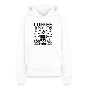 Café Codage Programmeur Codeur Développeur Nerd Coff - Sweat à capuche Premium bio Femme - blanc - Devant - Julia (174cm)