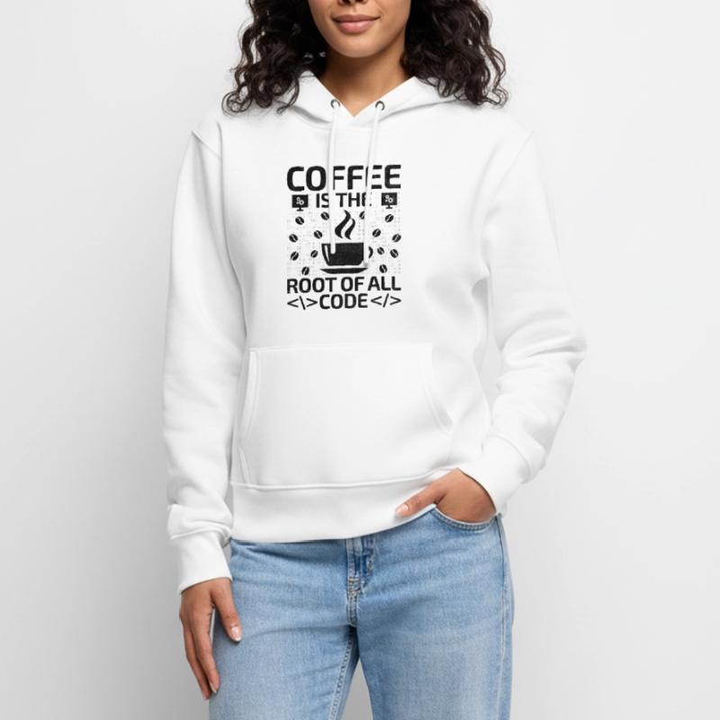 Café Codage Programmeur Codeur Développeur Nerd Coff Sweat à capuche Premium bio Femme
