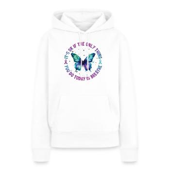 Sensibilisation à la prévention du suicide - Sweat à capuche Premium bio Femme - blanc - Devant - Julia (174cm)