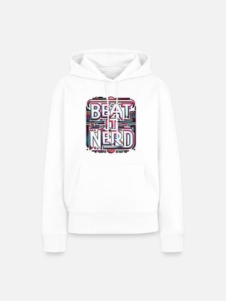 Beat it Nerd 10 - Frauen Premium Bio Hoodie - Weiß