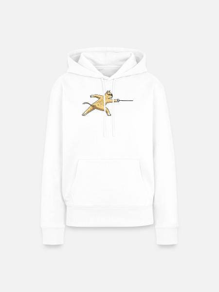 Fechten Katze Fechter degenkämpferfechter - Frauen Premium Bio Hoodie - Weiß