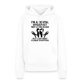 Je suis une hygiéniste dentaire, pas un magicien - Sweat à capuche Premium bio Femme - blanc - Devant - Julia (174cm)