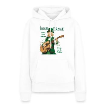 DANSE IRLANDAISE - Sweat à capuche Premium bio Femme - blanc - Devant - Julia (174cm)