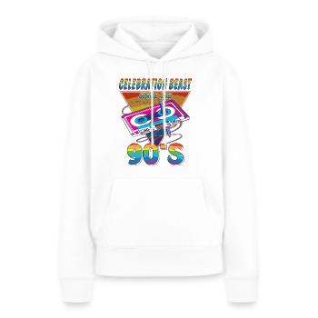 KASSETTE CELEBRATION BEAST 90ER - Frauen Premium Bio Hoodie - Weiß - Vorne - Julia (174cm)