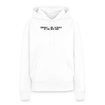 Wandern - Randonnée : le voyage est la récompense - Sweat à capuche Premium bio Femme - blanc - Devant - Julia (174cm)