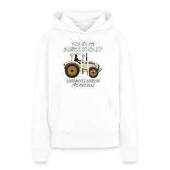 TRAKTOR DEMONSTRANT LANDWIRTE ACKERN - Frauen Premium Bio Hoodie - Weiß - Vorne - Julia (174cm)