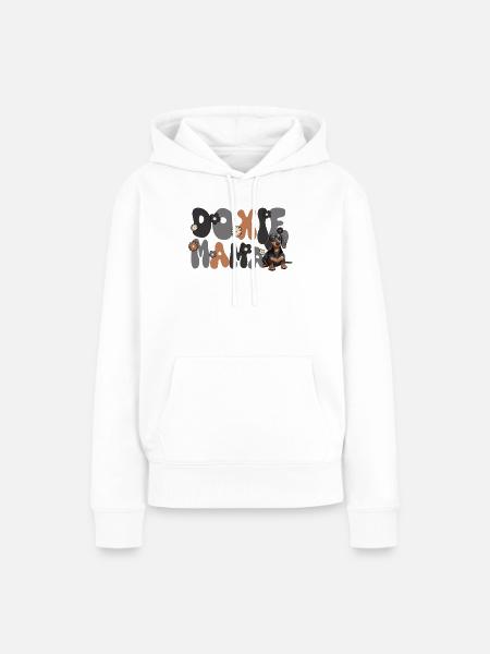 Dackel Groovy Doxie Mama - Frauen Premium Bio Hoodie - Weiß