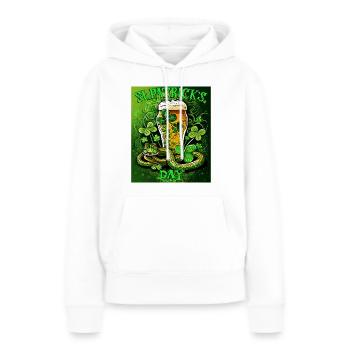 JOUR DE LA SAINT-PATRICK SERPENT BIÈRE TRÈFLE - Sweat à capuche Premium bio Femme - blanc - Devant - Julia (174cm)