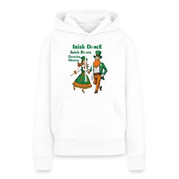 DANSE IRLANDAISE RACINES IRLANDAISES DANSE POUSSE - Sweat à capuche Premium bio Femme - blanc - Devant - Julia (174cm)