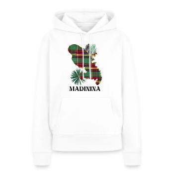 Martinique Madras Madinina Tropicales Voyage - Sweat à capuche Premium bio Femme - blanc - Devant - Julia (174cm)
