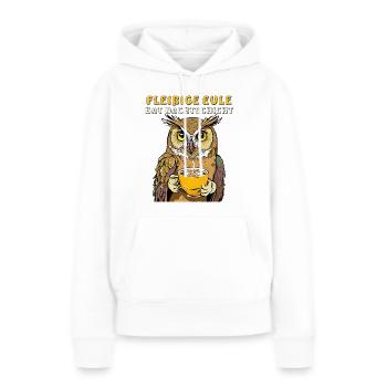 FLEISSIGE EULE HAT NACHTSCHICHT - Frauen Premium Bio Hoodie - Weiß - Vorne - Julia (174cm)