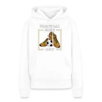 CHAUSSURES DE FOOTBALL FOOTBALL JOUR DE MATCH DE FOOTBALL - Sweat à capuche Premium bio Femme - blanc - Devant - Julia (174cm)