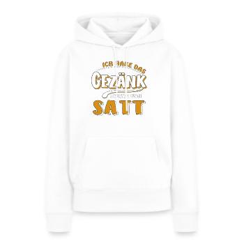 J’EN AI MARRE DES CHAMAILLERIES - Sweat à capuche Premium bio Femme - blanc - Devant - Julia (174cm)