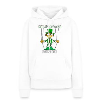 MARIONETTEN BEWEGER - Frauen Premium Bio Hoodie - Weiß - Vorne - Julia (174cm)