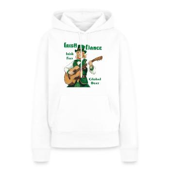 DANSE IRLANDAISE - Sweat à capuche Premium bio Femme - blanc - Devant - Julia (174cm)