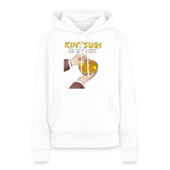 LE KINTSUGI EST MON ART - Sweat à capuche Premium bio Femme - blanc - Devant - Julia (174cm)