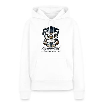 Diplôme d’études supérieures Diplômé - Sweat à capuche Premium bio Femme - blanc - Devant - Julia (174cm)