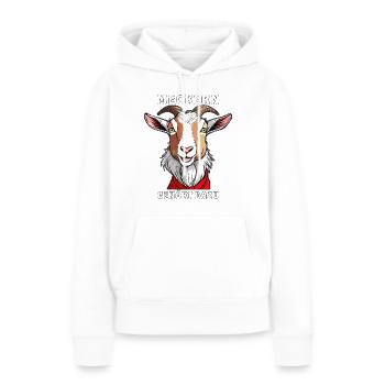 ZIEGE MECKERN GEHÖRT DAZU - Frauen Premium Bio Hoodie - Weiß - Vorne - Julia (174cm)