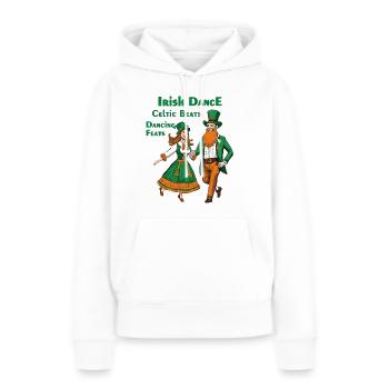 IRISH DANCE CELTIC BEATS DANCING FEATS - Frauen Premium Bio Hoodie - Weiß - Vorne - Julia (174cm)