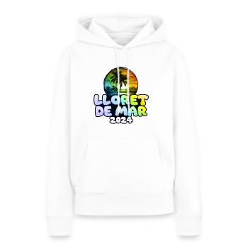 Lloret De Mar 2024 Palmen Bunt - Frauen Premium Bio Hoodie - Weiß - Vorne - Julia (174cm)