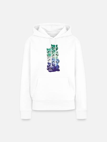 Gay Flag Pride LGBTQ süße Waschbär - Frauen Premium Bio Hoodie - Weiß