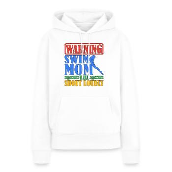 Warning Swim Mom Will Shout Loudly 6 - Frauen Premium Bio Hoodie - Weiß - Vorne - Julia (174cm)