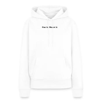 Billard - Cue it, Shoot it - Sweat à capuche Premium bio Femme - blanc - Devant - Julia (174cm)