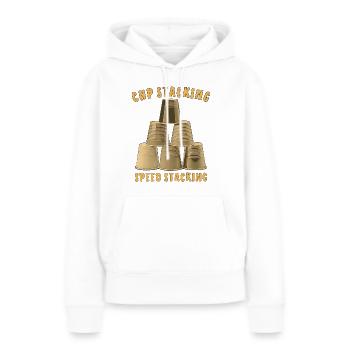 EMPILAGE DE GOBELETS SPEED STACKING - Sweat à capuche Premium bio Femme - blanc - Devant - Julia (174cm)