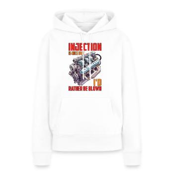 L’injection est agréable mais je préfère être soufflé 16 - Sweat à capuche Premium bio Femme - blanc - Devant - Julia (174cm)