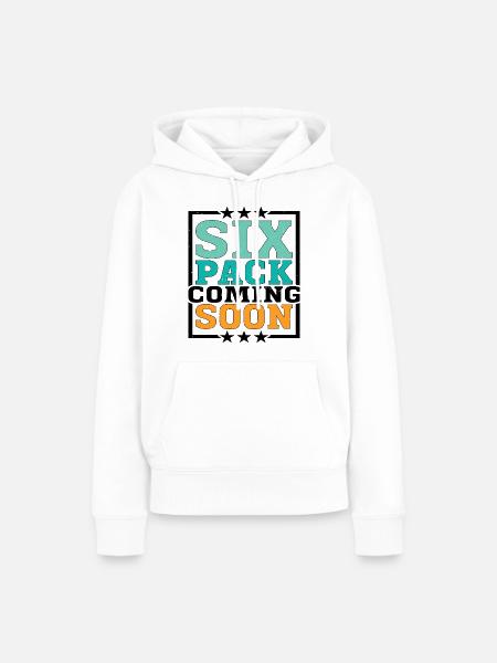 Six Pack Coming Soon 50 - Frauen Premium Bio Hoodie - Weiß