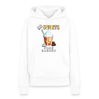 SUCRE SANS SUCRERIES ÉNERGIE PURE - Sweat à capuche Premium bio Femme - blanc - Devant - Julia (174cm)