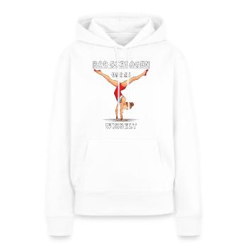 ROUES ET IL TOURBILLONNE - Sweat à capuche Premium bio Femme - blanc - Devant - Julia (174cm)