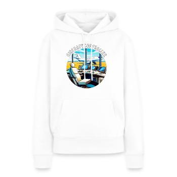 CONTRÔLEUR D’AÉRONEF - Sweat à capuche Premium bio Femme - blanc - Devant - Julia (174cm)
