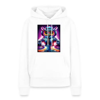 Plateau OWL - Sweat à capuche Premium bio Femme - blanc - Devant - Julia (174cm)