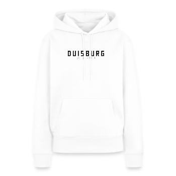 Duisbourg Ma ville - Sweat à capuche Premium bio Femme - blanc - Devant - Julia (174cm)