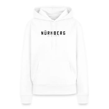 Nuremberg Ma ville - Sweat à capuche Premium bio Femme - blanc - Devant - Julia (174cm)