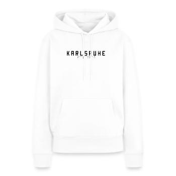 Karlsruhe Ma ville - Sweat à capuche Premium bio Femme - blanc - Devant - Julia (174cm)