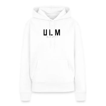 Ulm Ma ville - Sweat à capuche Premium bio Femme - blanc - Devant - Julia (174cm)