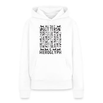 S’extasier sur les hiéroglyphes - Sweat à capuche Premium bio Femme - blanc - Devant - Julia (174cm)