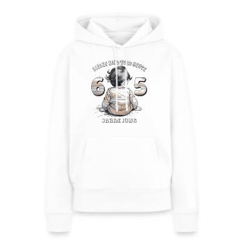 KIND 65. GEBURTSTAG - Frauen Premium Bio Hoodie - Weiß - Vorne - Julia (174cm)
