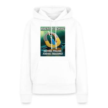 MAGNETFISCHING CASTING TIRANT - Sweat à capuche Premium bio Femme - blanc - Devant - Julia (174cm)