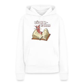 RAT DE BIBLIOTHÈQUE RAT DE BIBLIOTHÈQUE - Sweat à capuche Premium bio Femme - blanc - Devant - Julia (174cm)