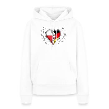 CŒUR DE POLSKA NIEMCY - Sweat à capuche Premium bio Femme - blanc - Devant - Julia (174cm)