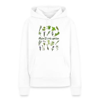 Mein Kräutergarten - Kräuter - Frauen Premium Bio Hoodie - Weiß - Vorne - Julia (174cm)