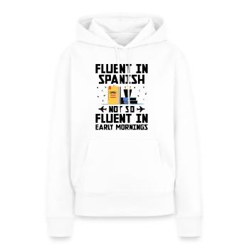 Professeur de langues étrangères École Professeurs de langues - Sweat à capuche Premium bio Femme - blanc - Devant - Julia (174cm)