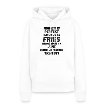 Cadeaux frisons pour l’anniversaire des Frisons en juin - Sweat à capuche Premium bio Femme - blanc - Devant - Julia (174cm)