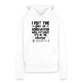 Musicien Auteur-compositeur Chanteur Musicien Musique Musique Pr - Sweat à capuche Premium bio Femme - blanc - Devant - Julia (174cm)