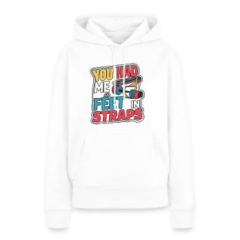 You Had Me At Feet In Straps 57 - Frauen Premium Bio Hoodie - Weiß - Vorne - Julia (174cm)