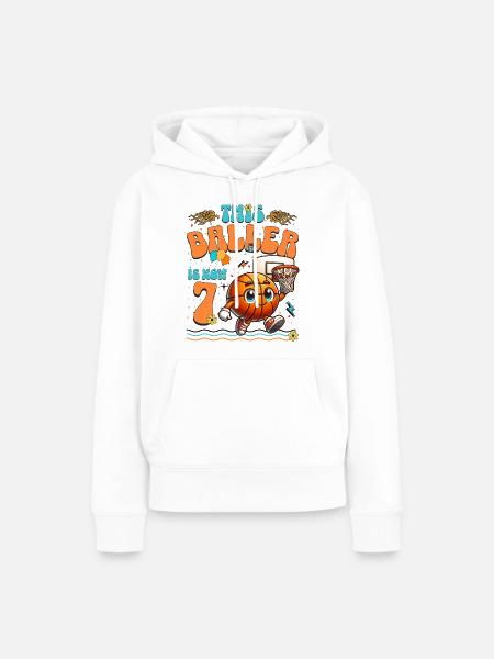 Basketball 7. Geburtstag Kindergeburtstag - Frauen Premium Bio Hoodie - Weiß
